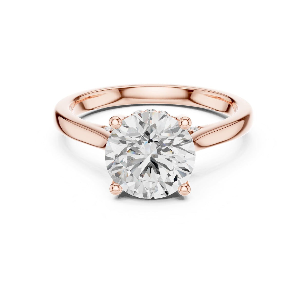 Round Accented Lab Grown Diamond Engagement Ring