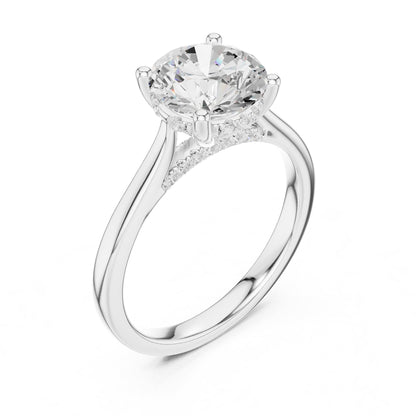Round Accented Lab Grown Diamond Engagement Ring