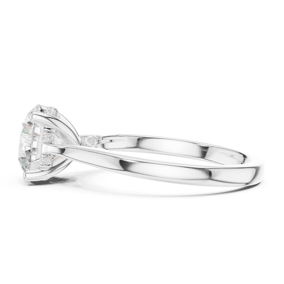 Round Accented Lab Grown Diamond Engagement Ring