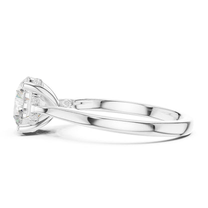Round Accented Lab Grown Diamond Engagement Ring