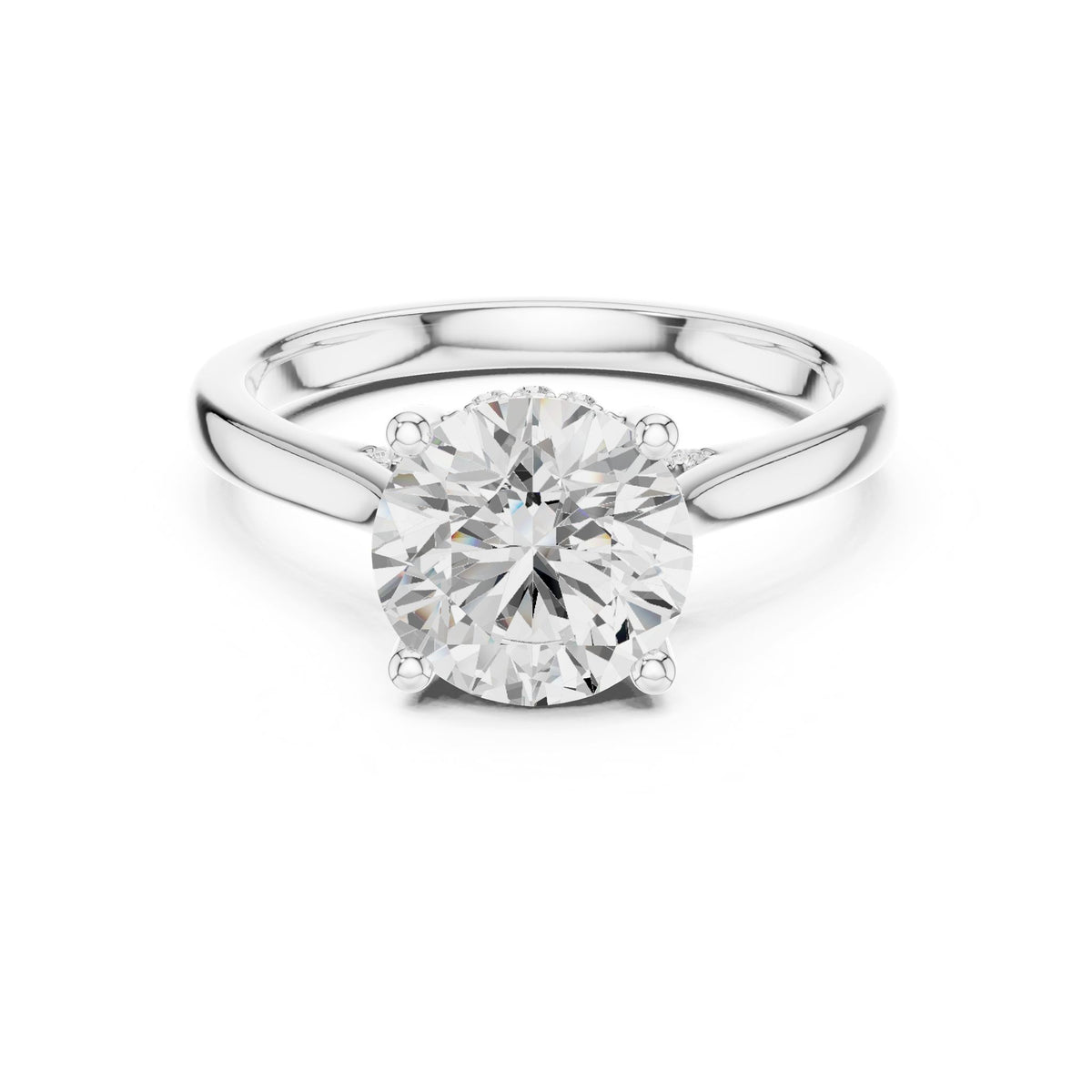 Round Accented Lab Grown Diamond Engagement Ring