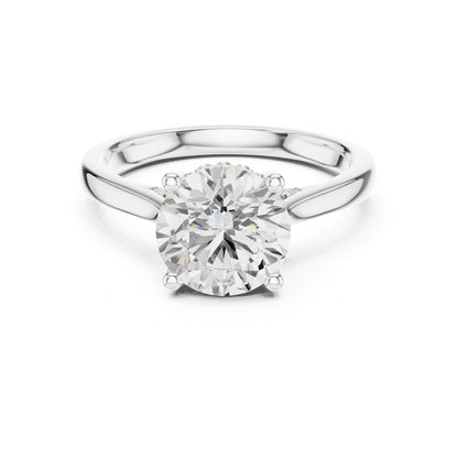 Round Accented Lab Grown Diamond Engagement Ring