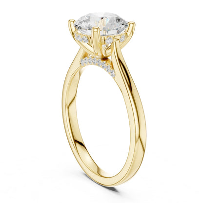 Round Accented Lab Grown Diamond Engagement Ring