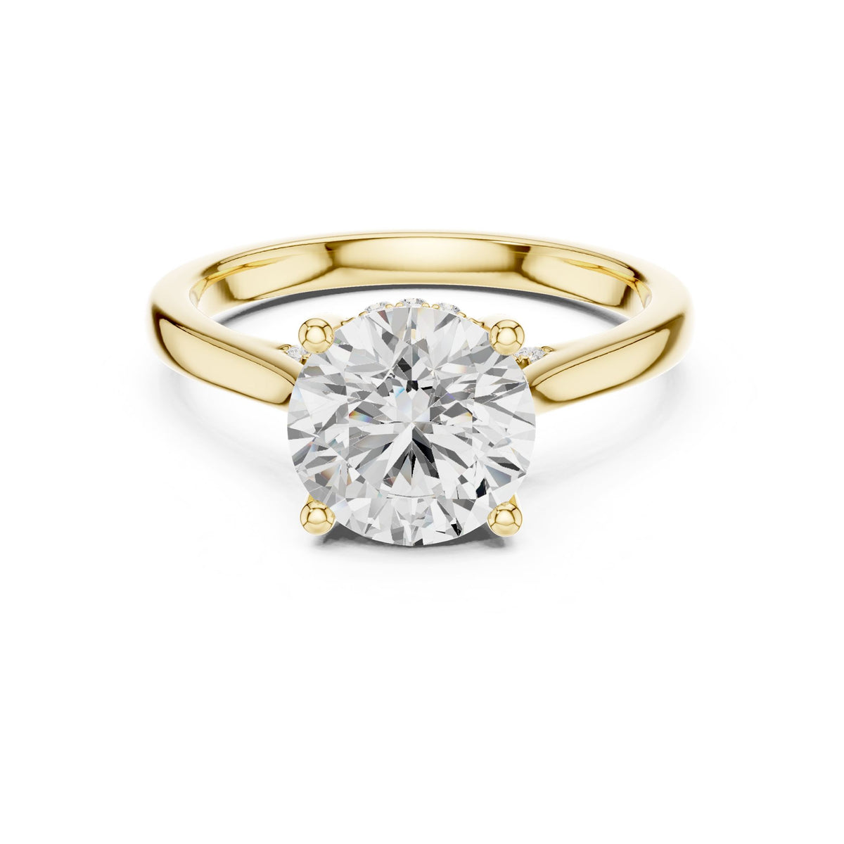 Round Accented Lab Grown Diamond Engagement Ring