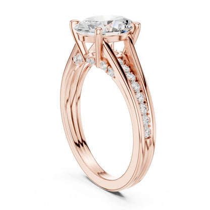 Round Accented Lab Grown Diamond Engagement Ring