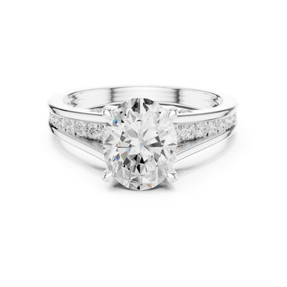 Round Accented Lab Grown Diamond Engagement Ring