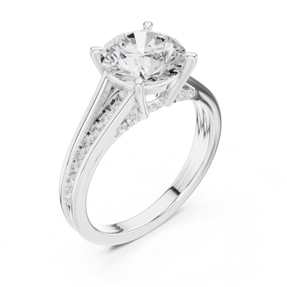 Round Accented Lab Grown Diamond Engagement Ring