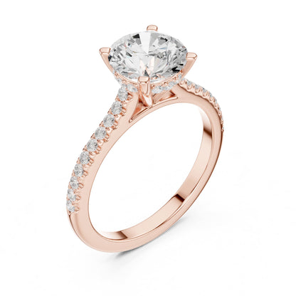 Round Accented Lab Grown Diamond Engagement Ring