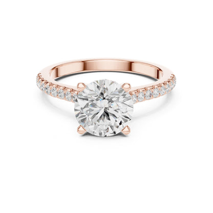 Round Accented Lab Grown Diamond Engagement Ring