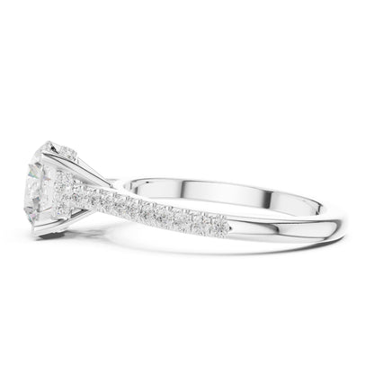 Round Accented Lab Grown Diamond Engagement Ring