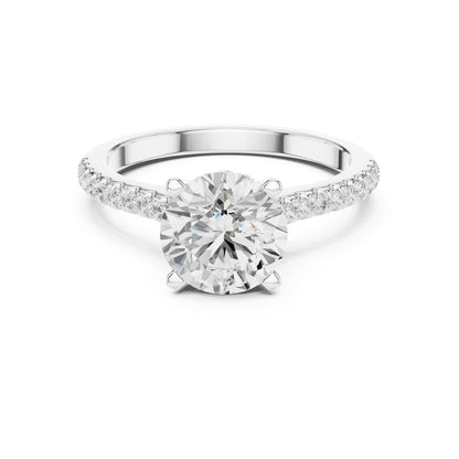 Round Accented Lab Grown Diamond Engagement Ring