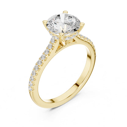 Round Accented Lab Grown Diamond Engagement Ring