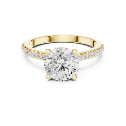Round Accented Lab Grown Diamond Engagement Ring