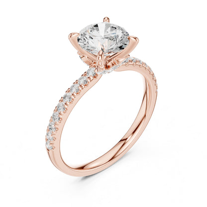 Round Accented Lab Grown Diamond Engagement Ring