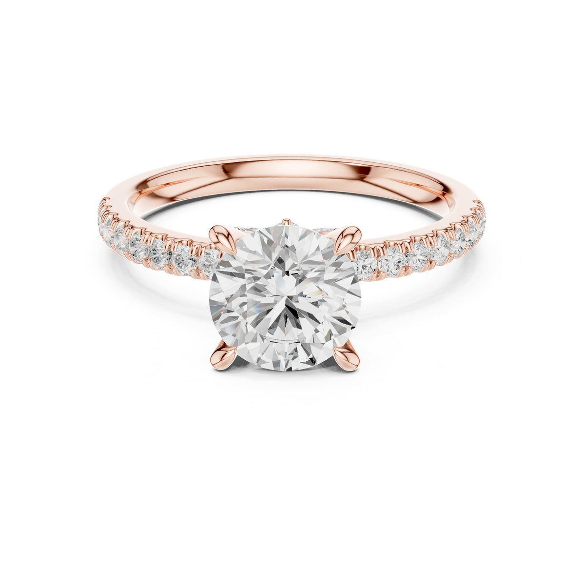 Round Accented Lab Grown Diamond Engagement Ring