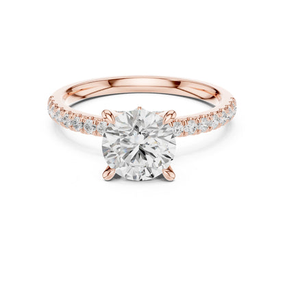Round Accented Lab Grown Diamond Engagement Ring