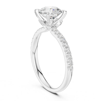 Round Accented Lab Grown Diamond Engagement Ring