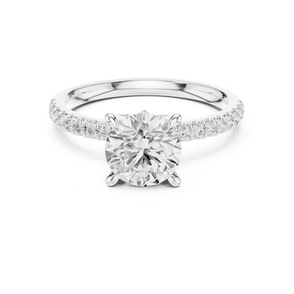 Round Accented Lab Grown Diamond Engagement Ring