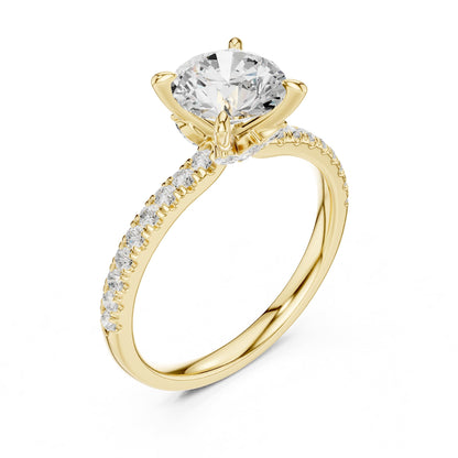 Round Accented Lab Grown Diamond Engagement Ring