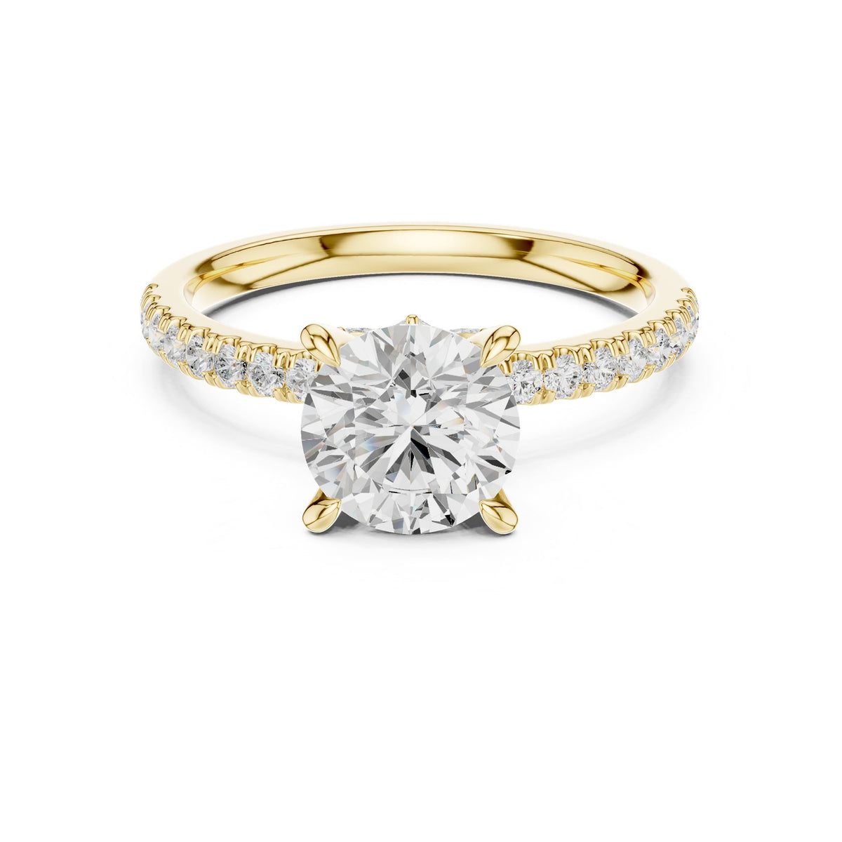 Round Accented Lab Grown Diamond Engagement Ring
