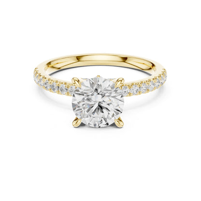 Round Accented Lab Grown Diamond Engagement Ring