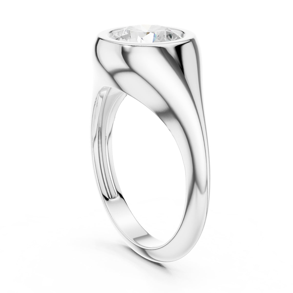 Round Bypass Lab Grown Diamond Engagement Ring