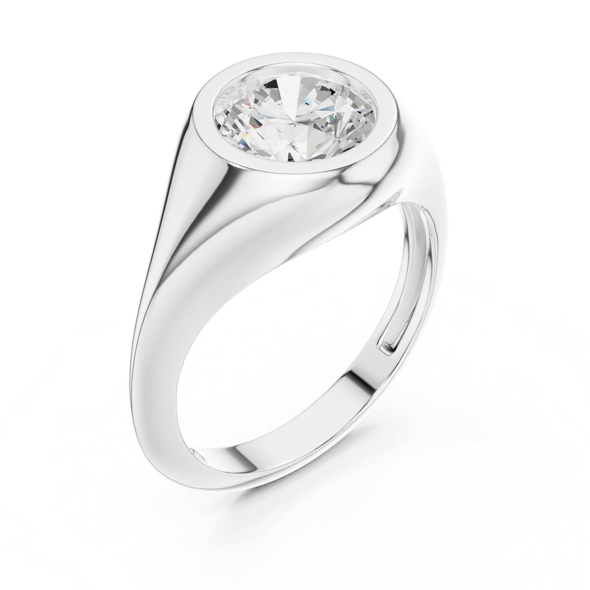 Round Bypass Lab Grown Diamond Engagement Ring