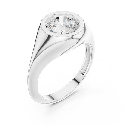 Round Bypass Lab Grown Diamond Engagement Ring