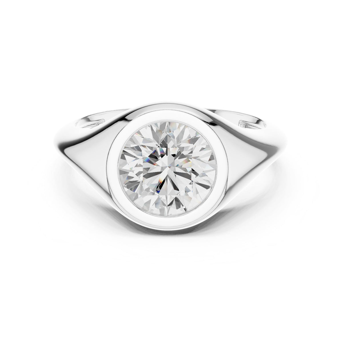 Round Bypass Lab Grown Diamond Engagement Ring
