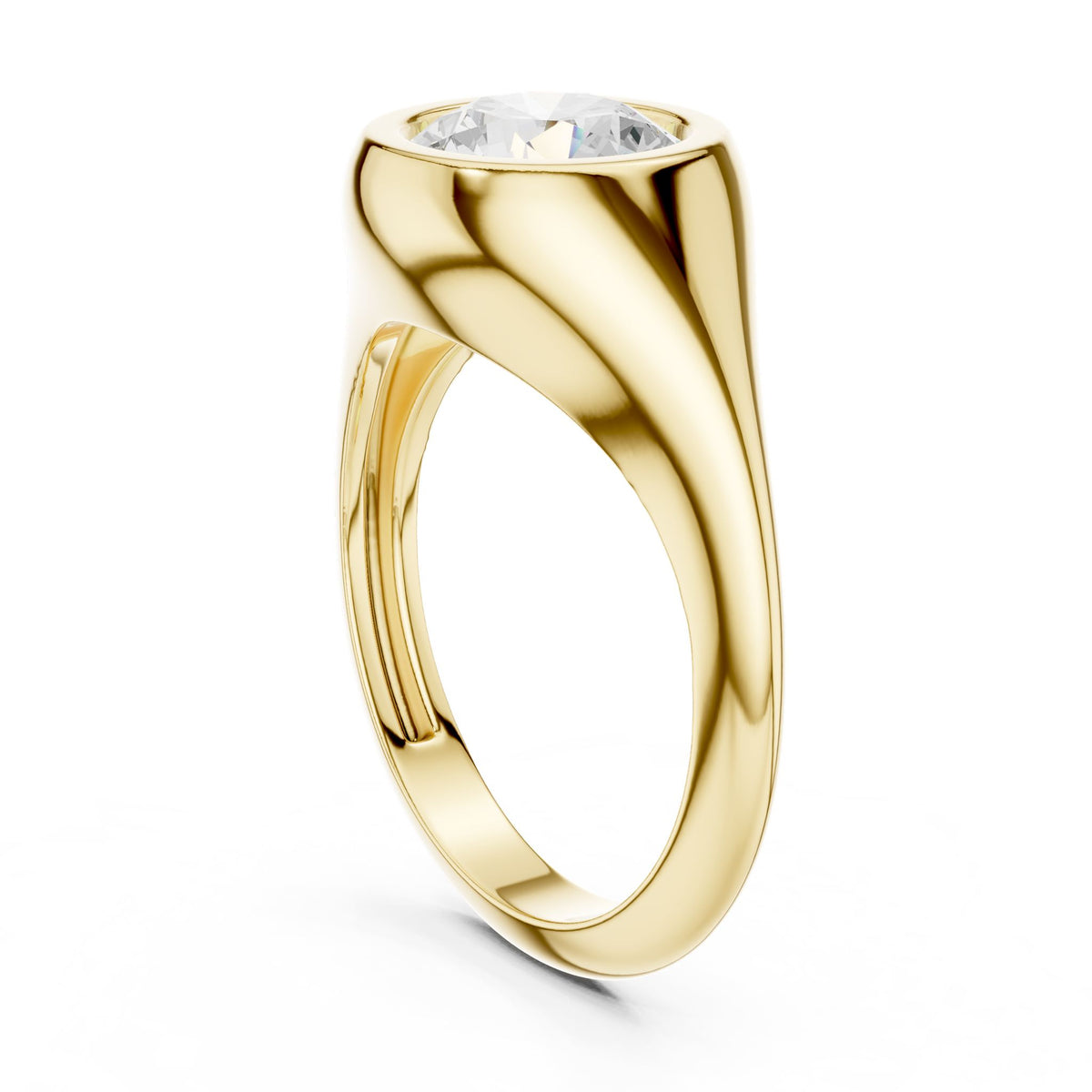 Round Bypass Lab Grown Diamond Engagement Ring