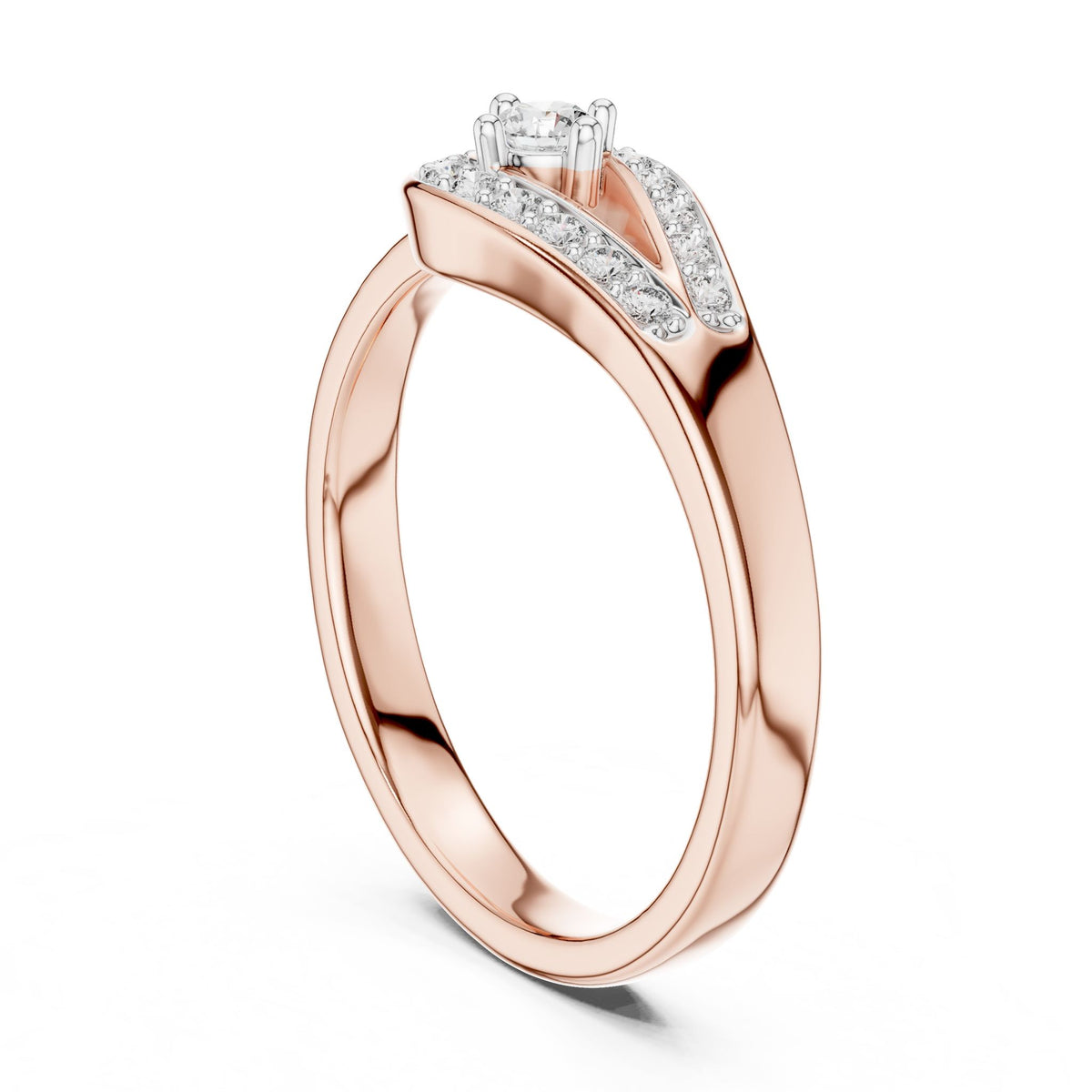 Round Bypass Lab Grown Diamond Engagement Ring