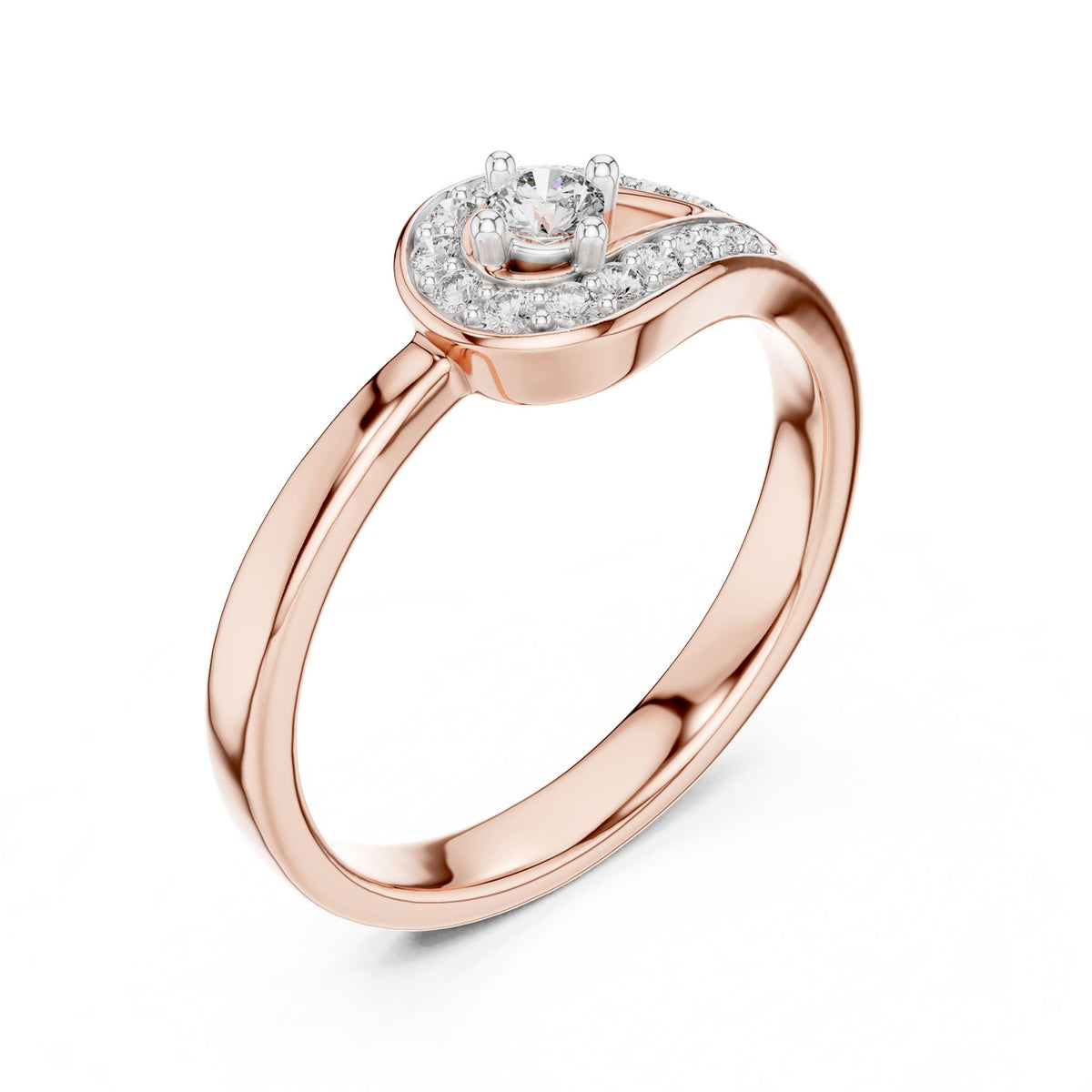 Round Bypass Lab Grown Diamond Engagement Ring