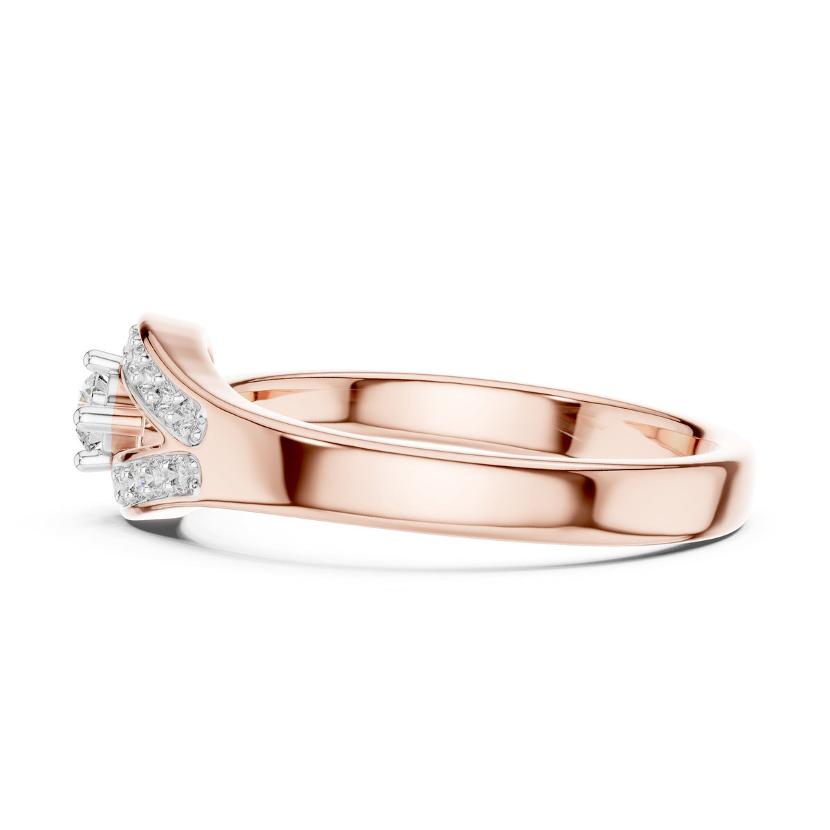 Round Bypass Lab Grown Diamond Engagement Ring