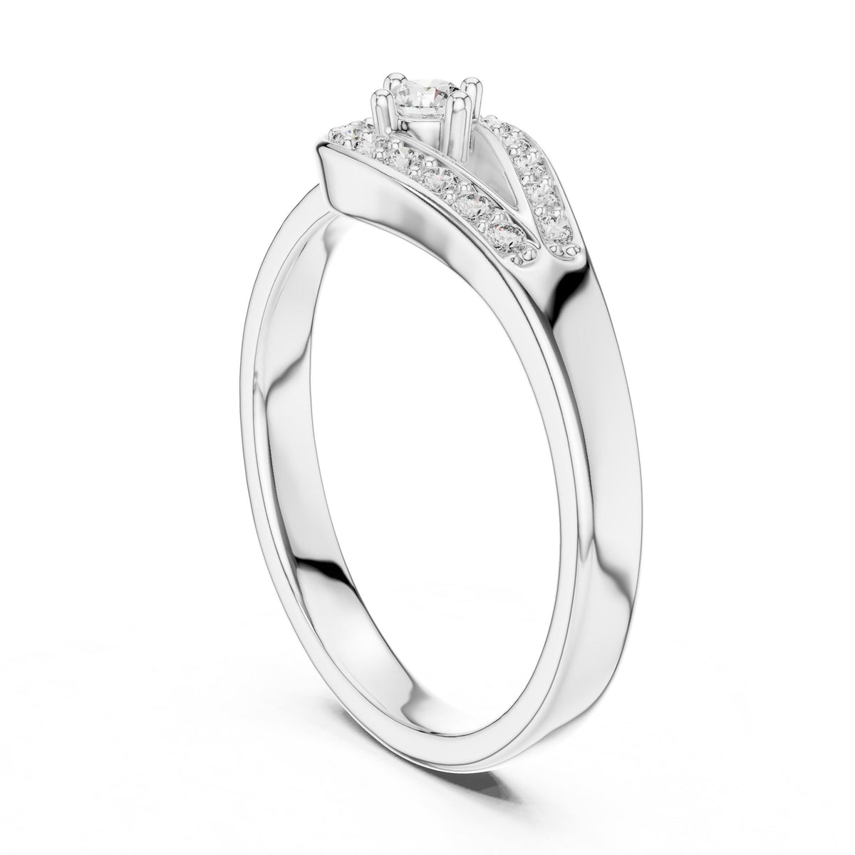 Round Bypass Lab Grown Diamond Engagement Ring