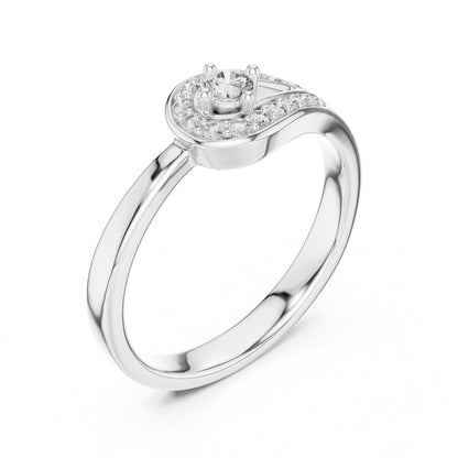 Round Bypass Lab Grown Diamond Engagement Ring