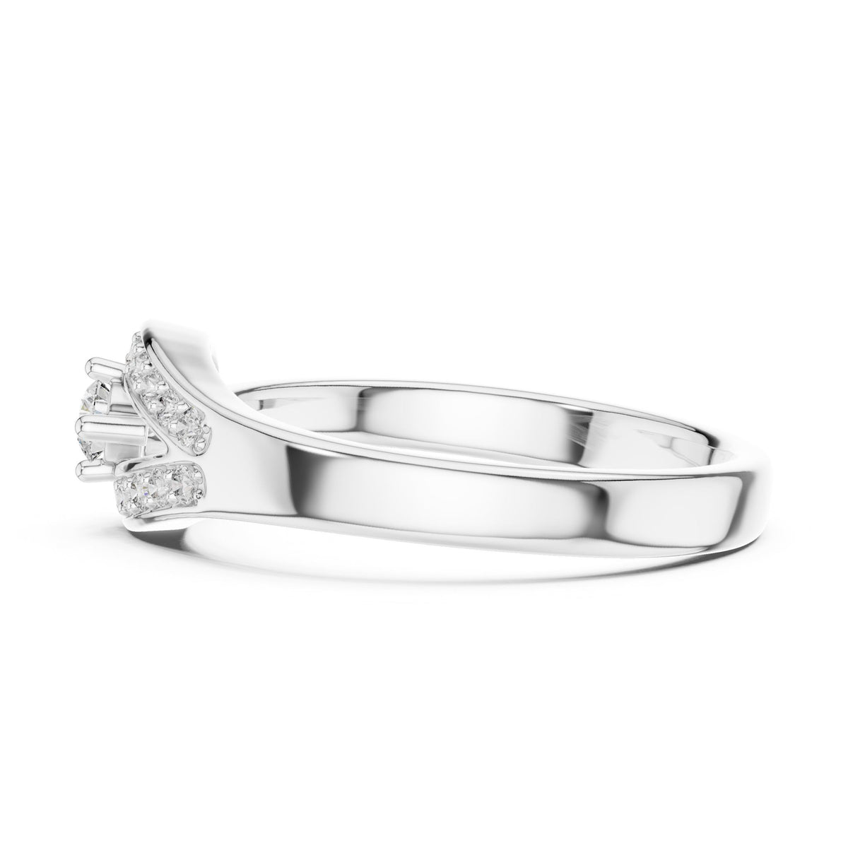Round Bypass Lab Grown Diamond Engagement Ring