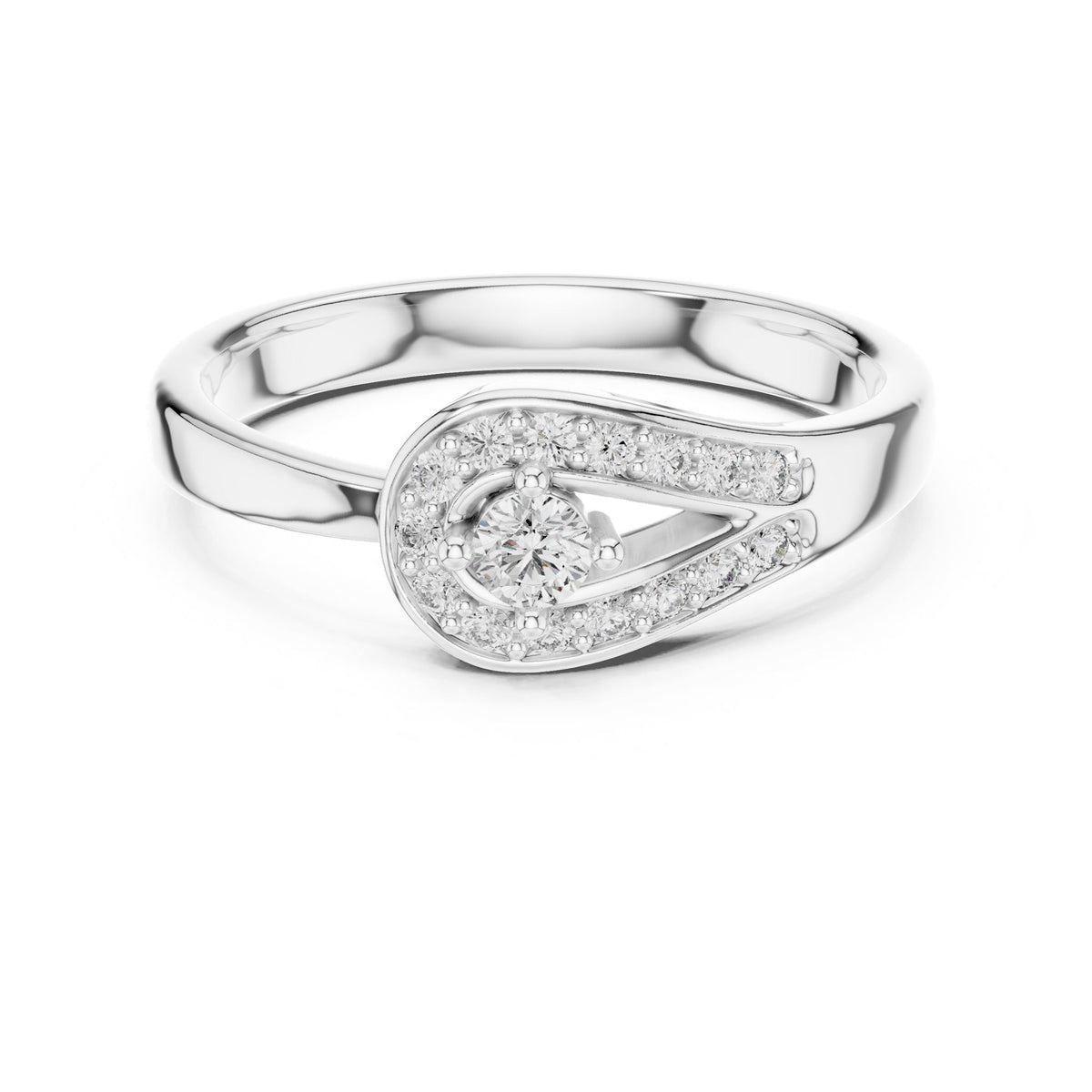 Round Bypass Lab Grown Diamond Engagement Ring