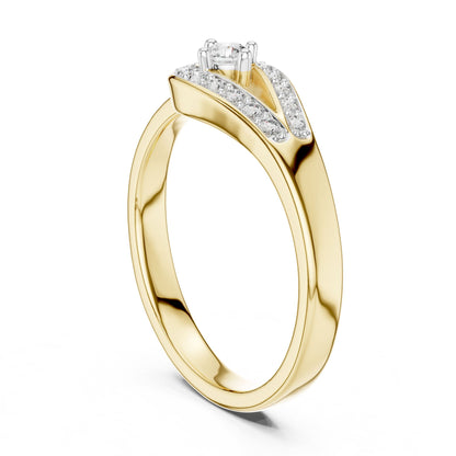 Round Bypass Lab Grown Diamond Engagement Ring