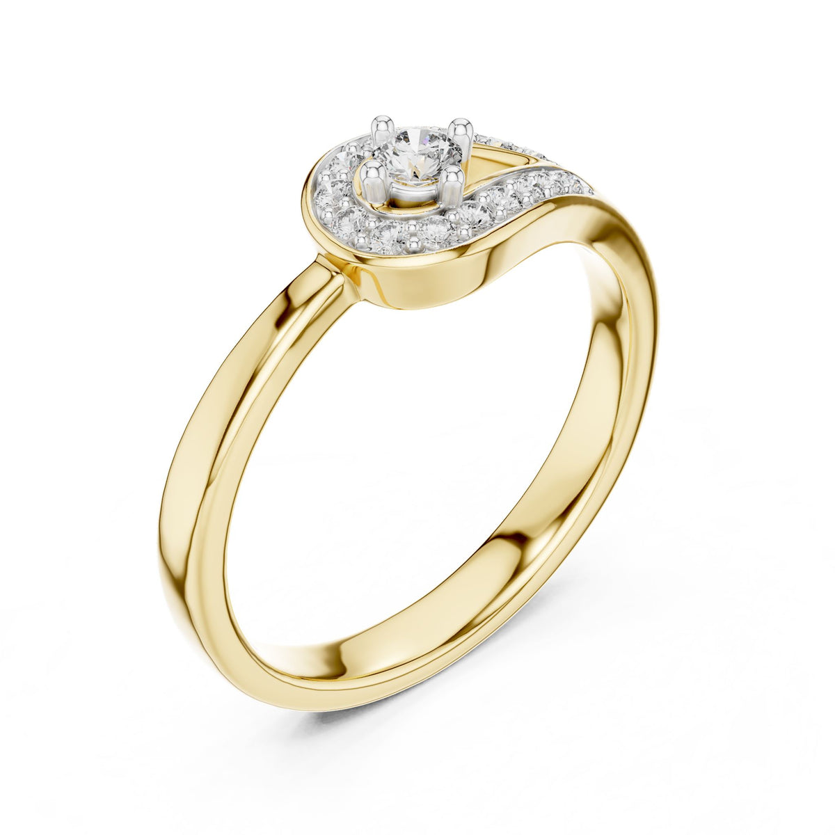 Round Bypass Lab Grown Diamond Engagement Ring