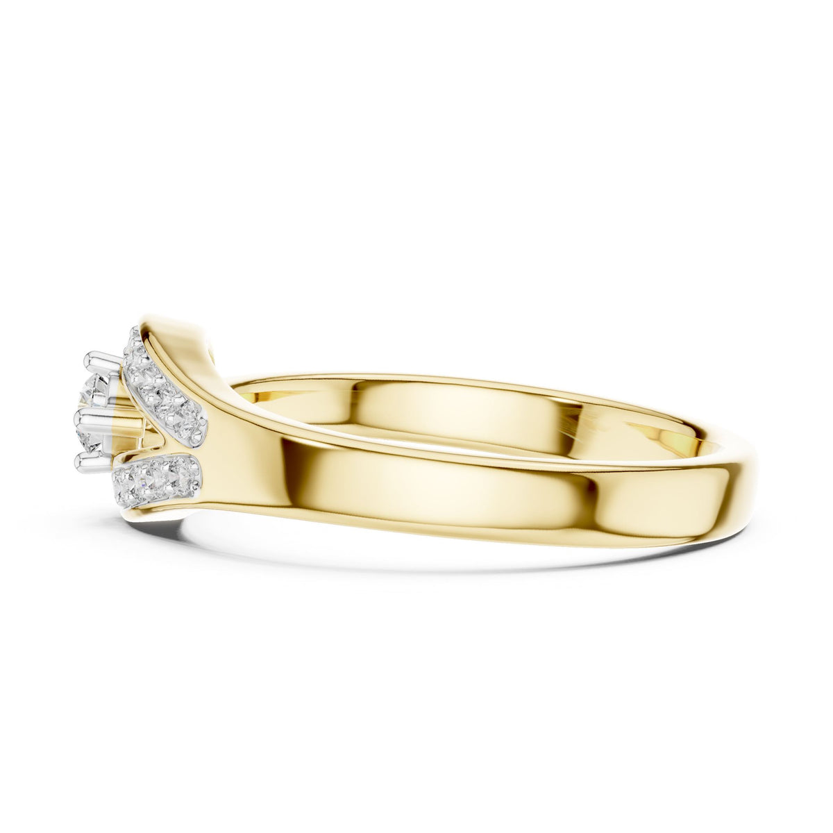 Round Bypass Lab Grown Diamond Engagement Ring