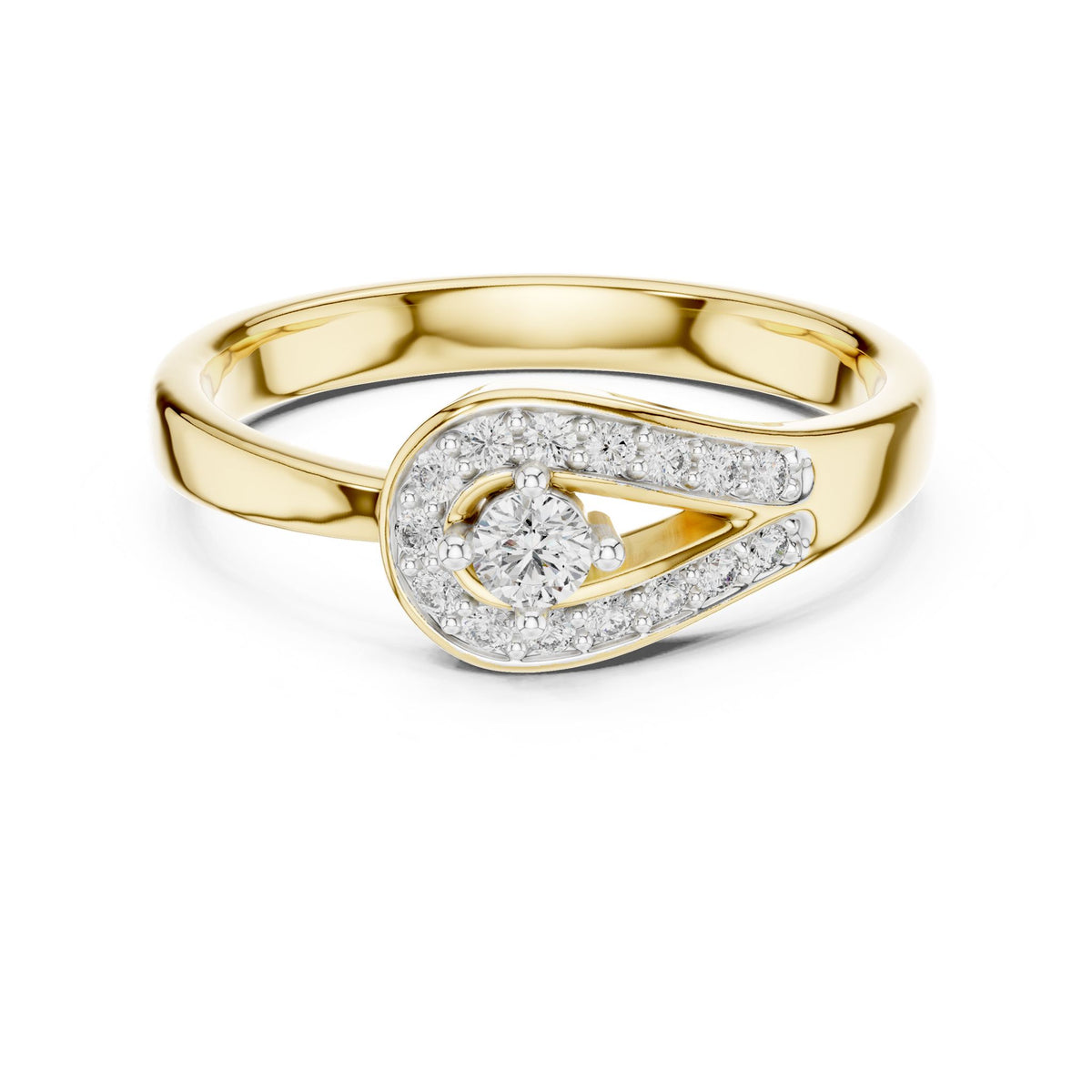 Round Bypass Lab Grown Diamond Engagement Ring