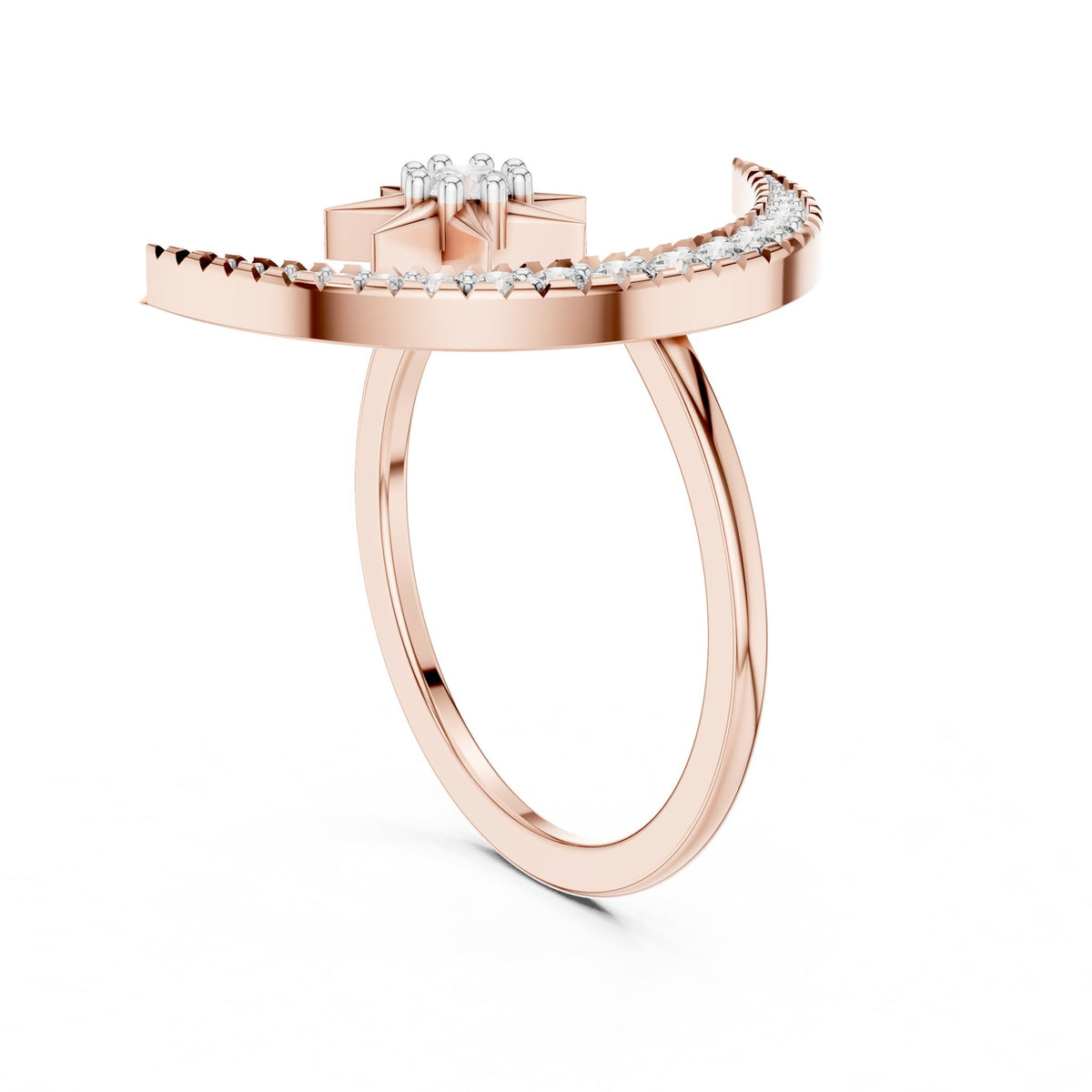 Round Bypass Lab Grown Diamond Engagement Ring