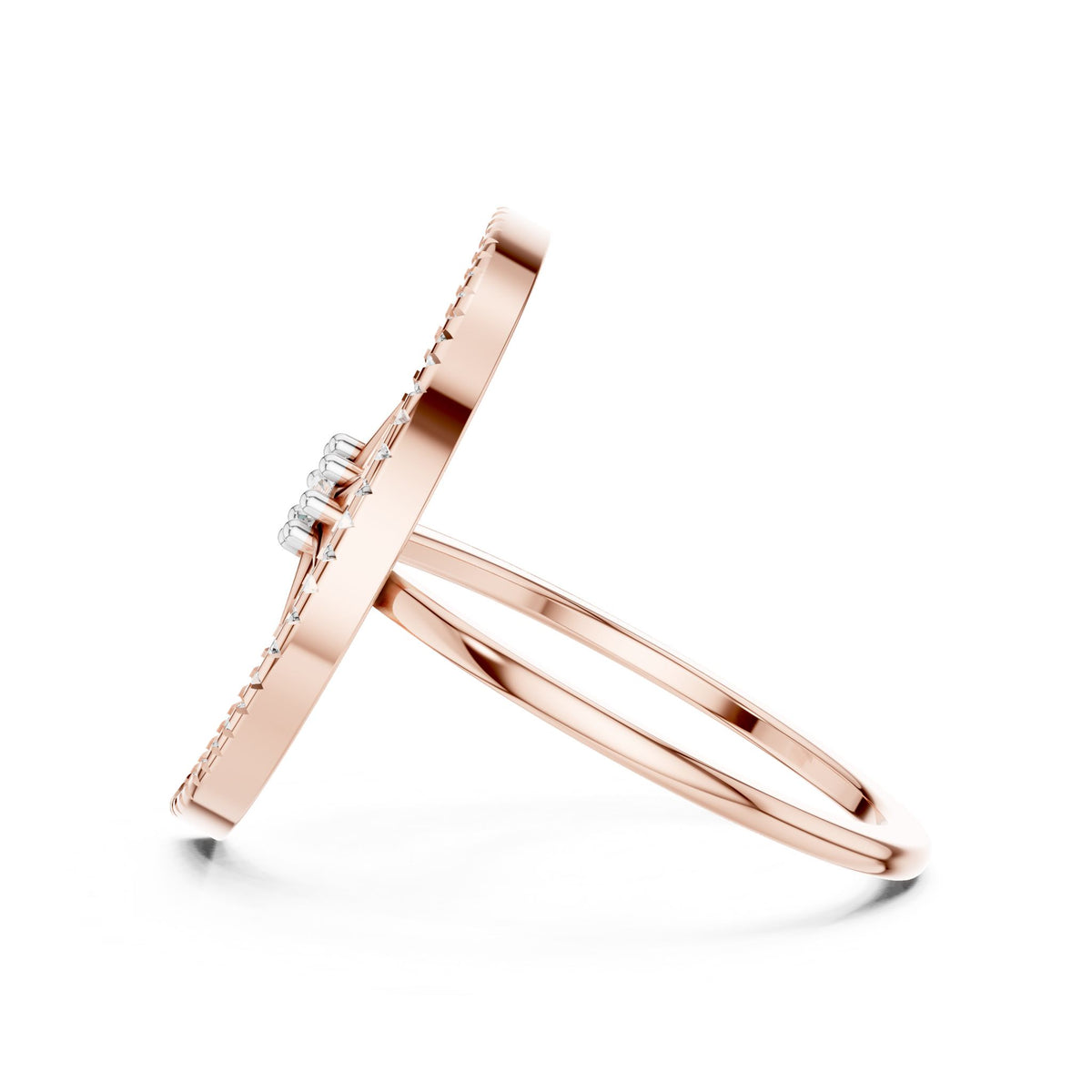 Round Bypass Lab Grown Diamond Engagement Ring