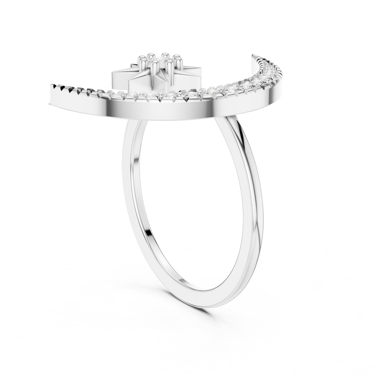 Round Bypass Lab Grown Diamond Engagement Ring