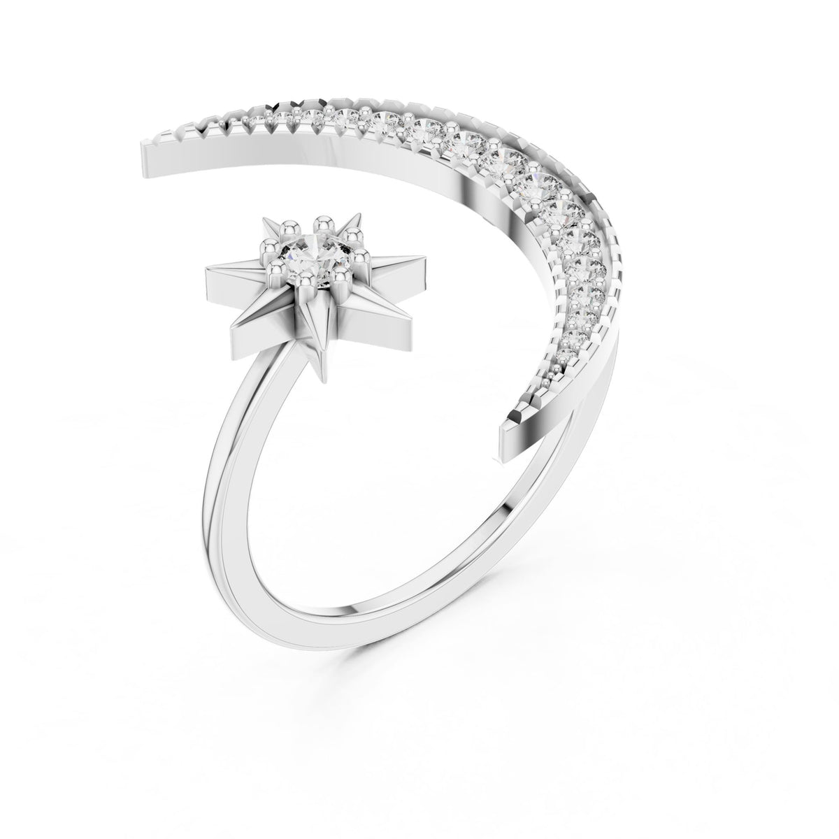 Round Bypass Lab Grown Diamond Engagement Ring