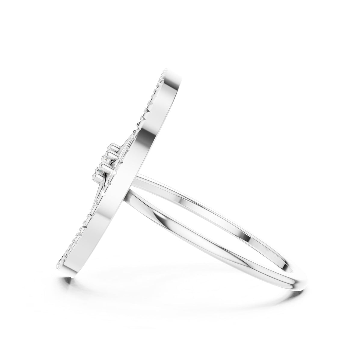 Round Bypass Lab Grown Diamond Engagement Ring