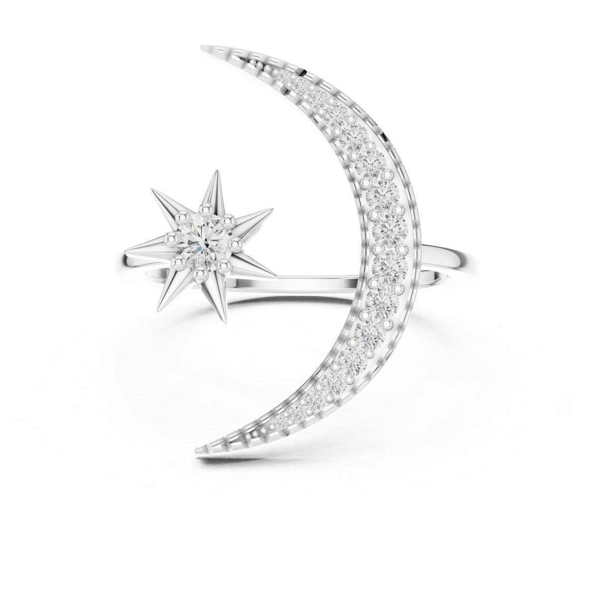 Round Bypass Lab Grown Diamond Engagement Ring