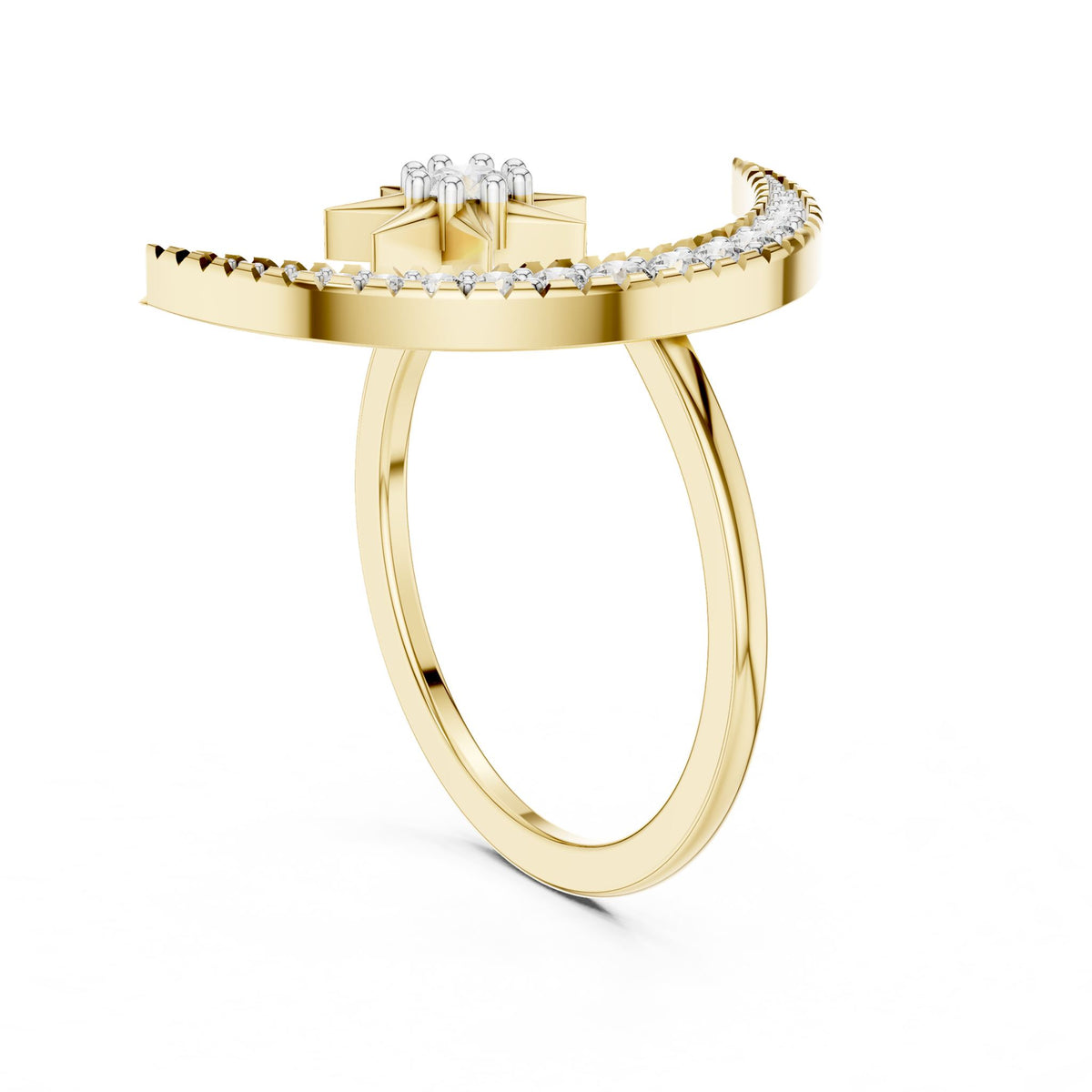 Round Bypass Lab Grown Diamond Engagement Ring