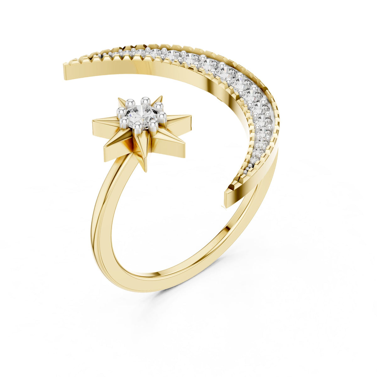 Round Bypass Lab Grown Diamond Engagement Ring