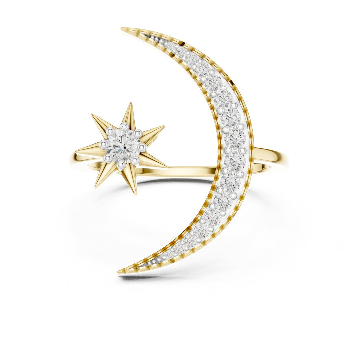 Round Bypass Lab Grown Diamond Engagement Ring